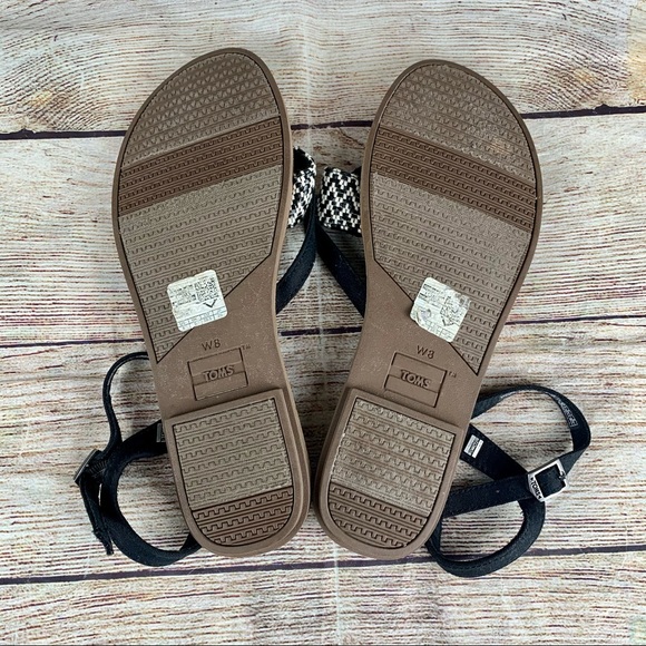 Toms Sandals Lexie White Black Woven Women’s  8 - Picture 6 of 6